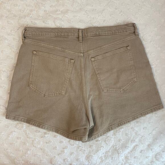 Abercrombie and Fitch High Rise Dad Shorts Womens Size 34 Tan Khaki Brown - Picture 2 of 4